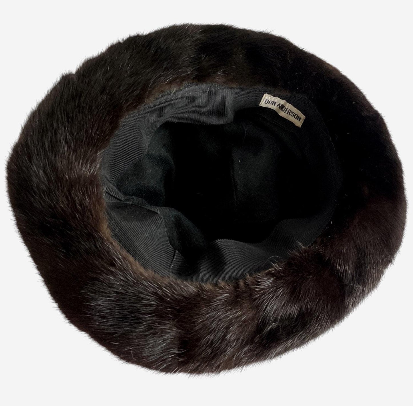 Dark Brown MINK Fur Hat, Women's Vintage Ranch Brim Cap, Mahogany Retro Black Wedding Hat for Vintage Fox Coat, Great Gatsby Party, Small