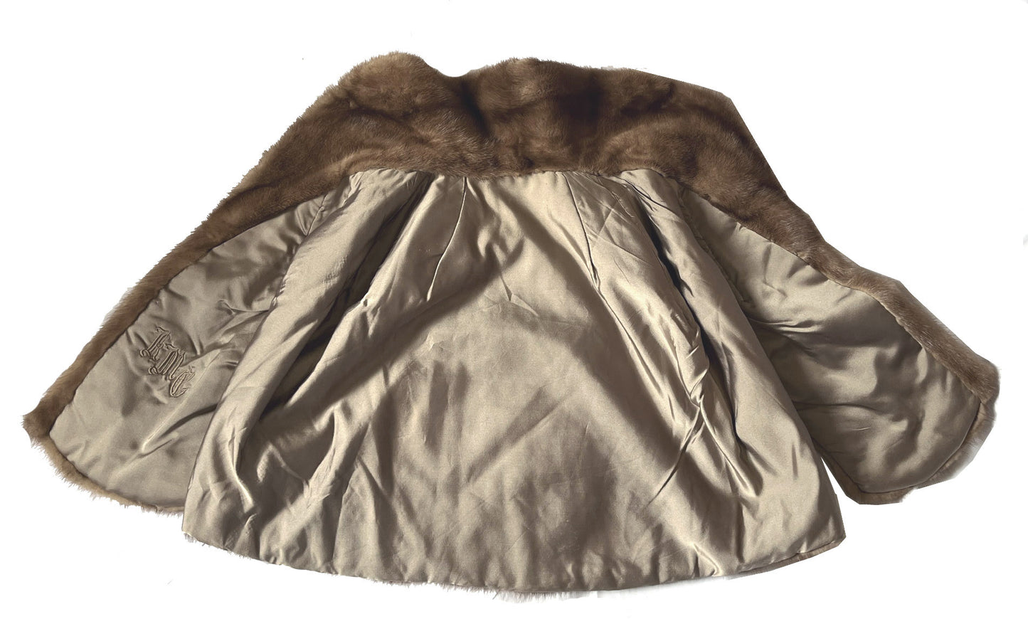 Brown Mink Fur Cape, Pastel Autumn Haze Shawl