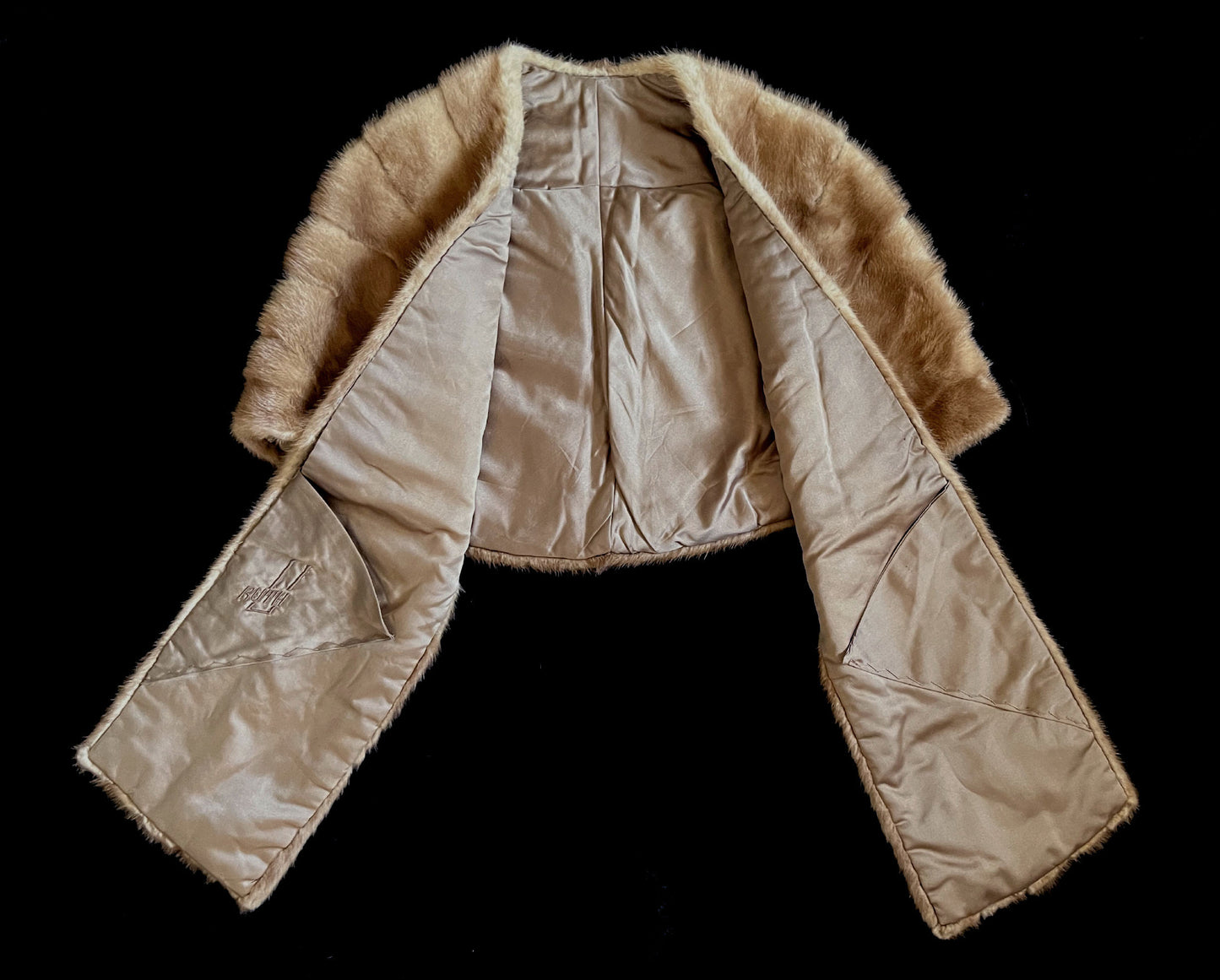 Pastel Brown Mink Fur Stole Shawl