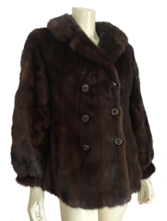 Brown Ranch Mink Fur Jacket Coat