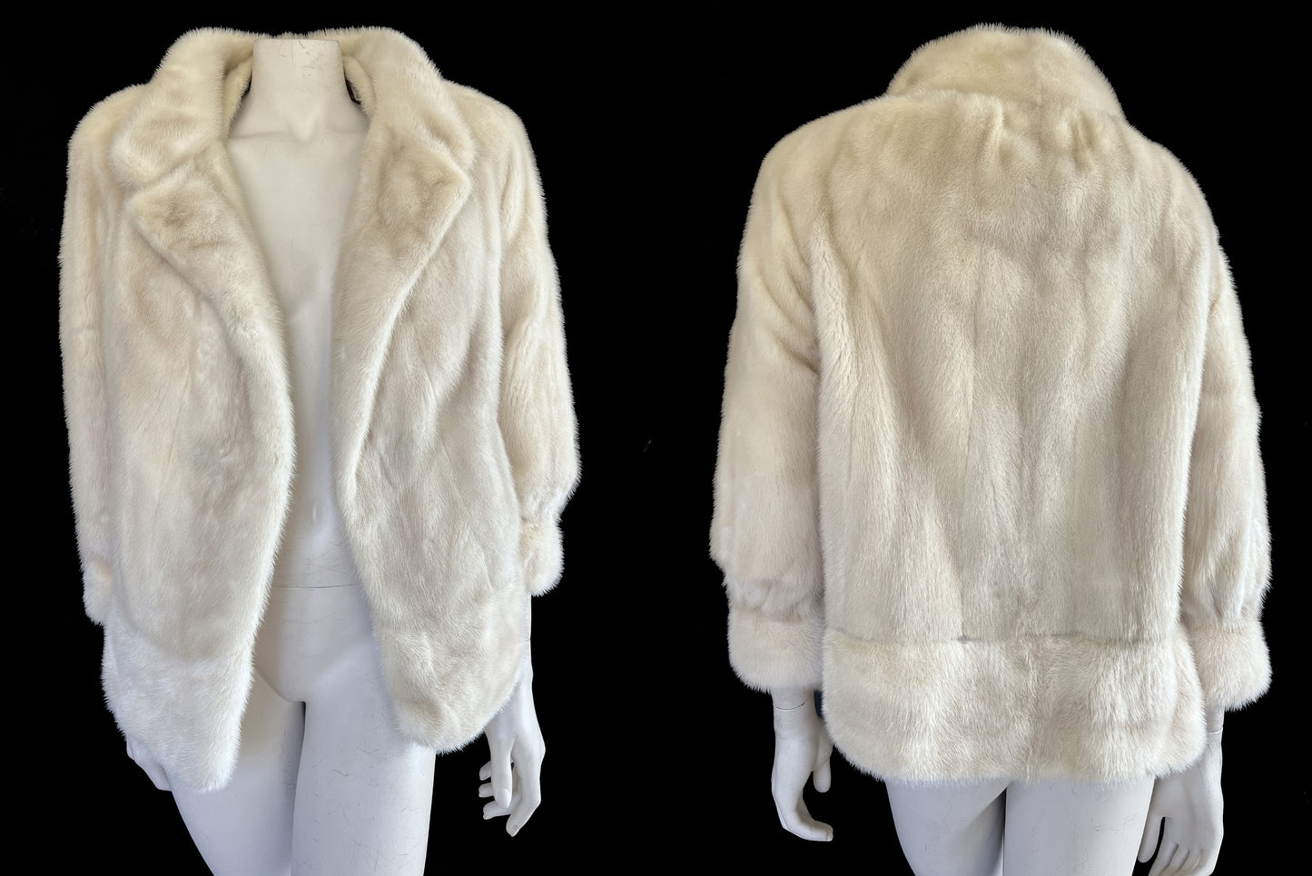 Blonde Beige Mink Fur Coat