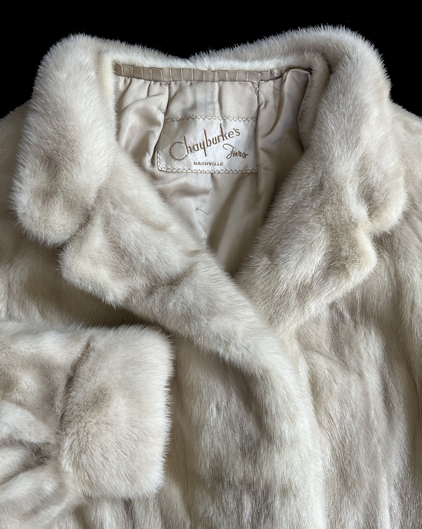 Blonde Beige Mink Fur Coat