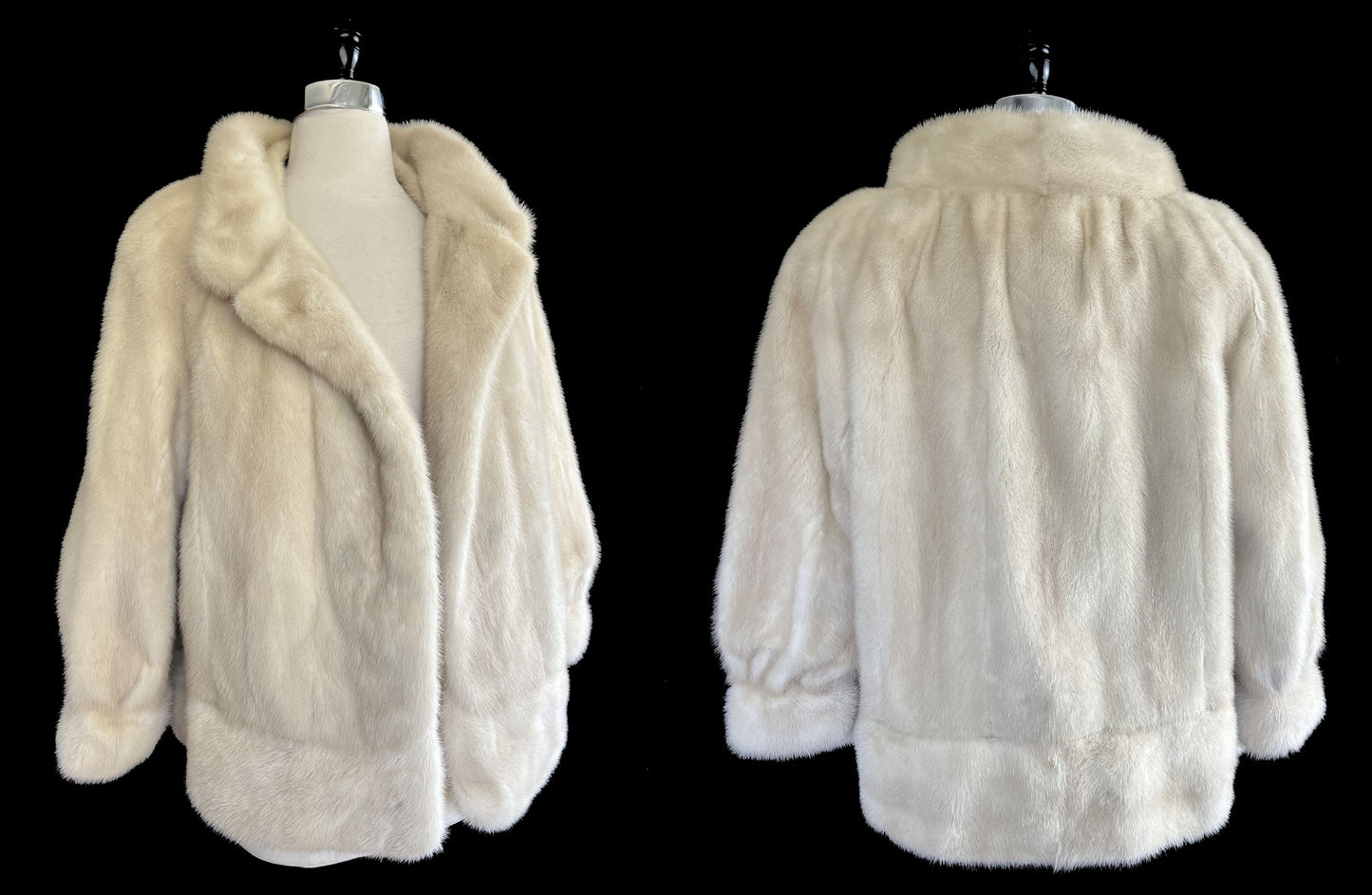 Blonde Beige Mink Fur Coat