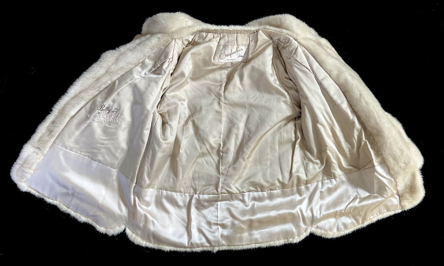 Blonde Beige Mink Fur Coat