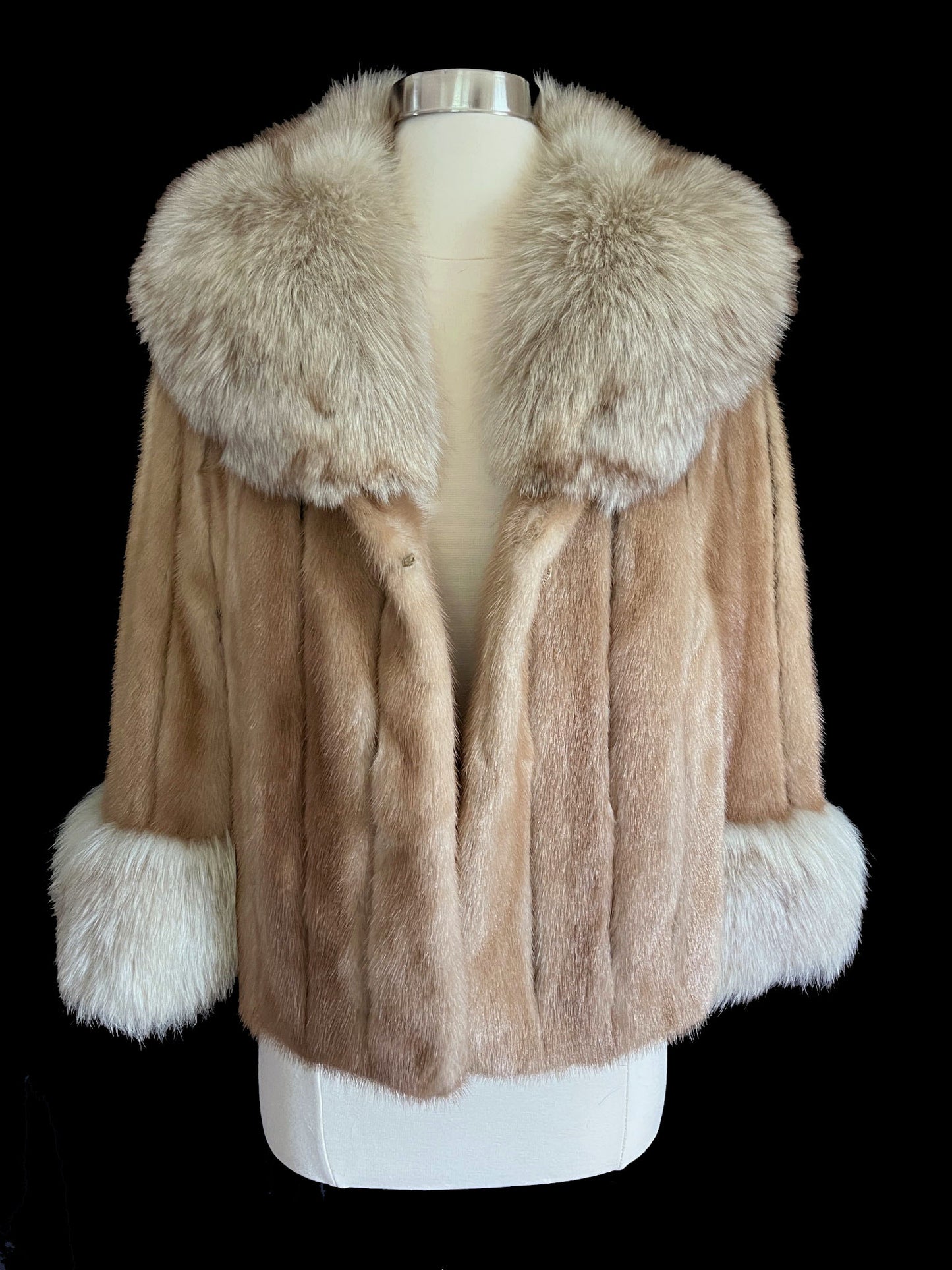 EMBA Pastel Brown Mink & Norwegian Fox Fur Cape