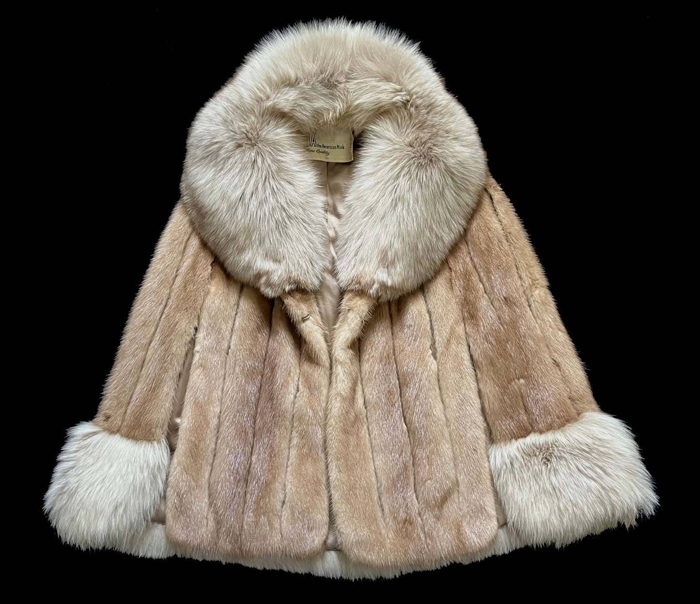 EMBA Pastel Brown Mink & Norwegian Fox Fur Cape