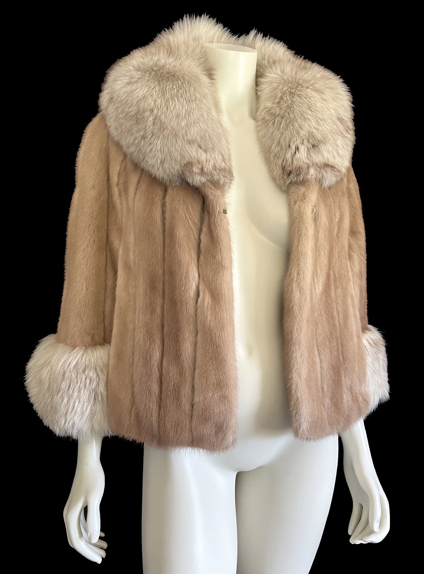 EMBA Pastel Brown Mink & Norwegian Fox Fur Cape