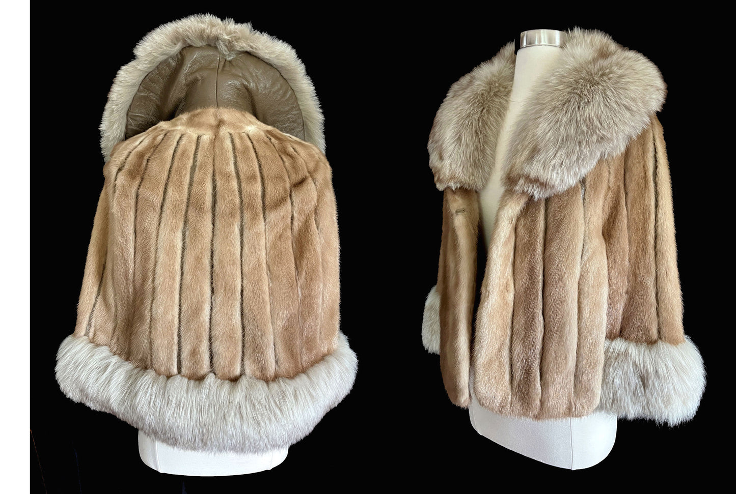 EMBA Pastel Brown Mink & Norwegian Fox Fur Cape