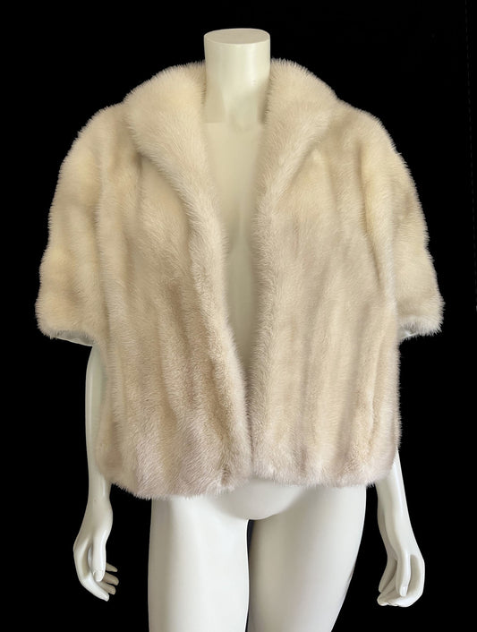 Blonde Ivory Mink Fur Stole