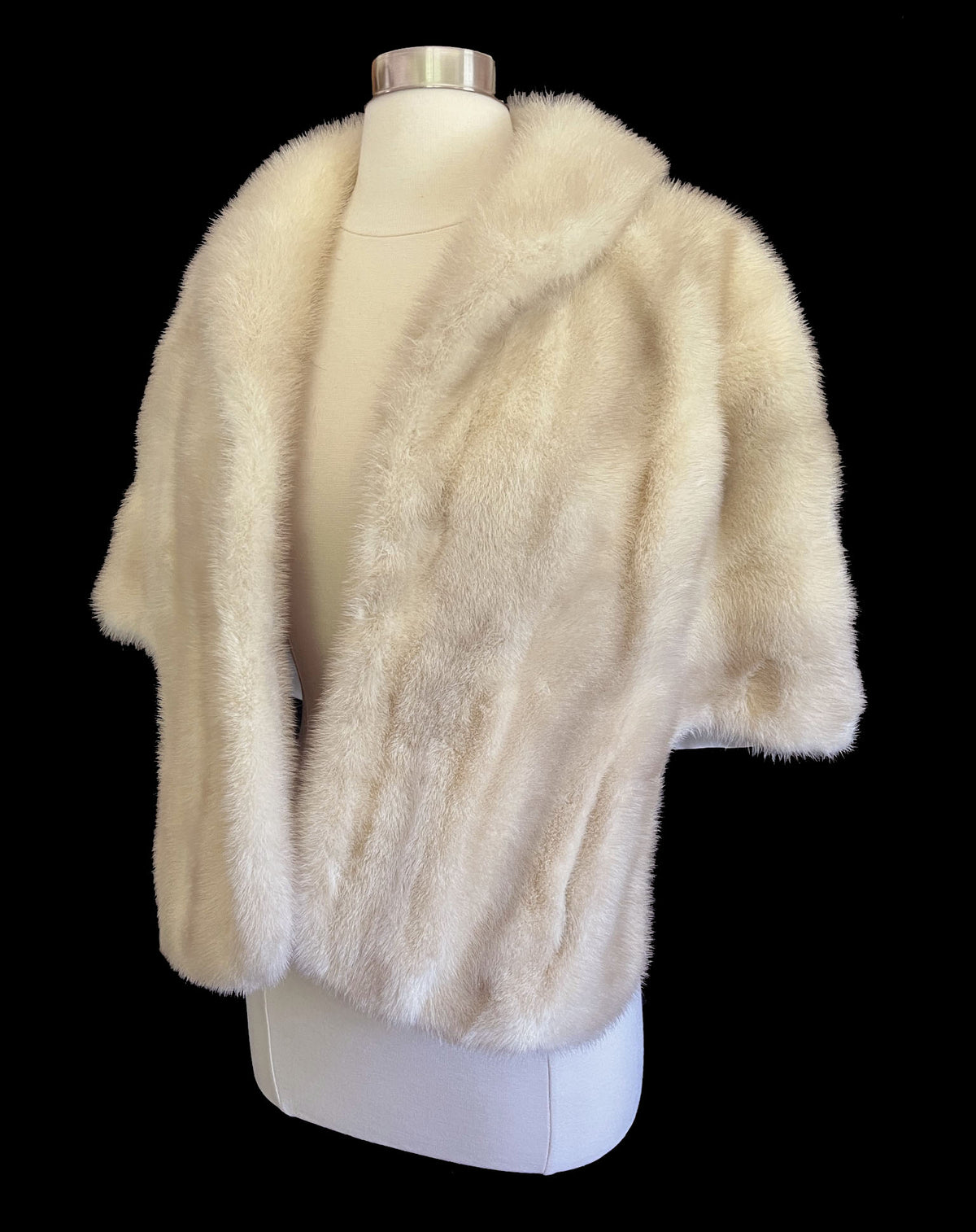 Blonde Ivory Mink Fur Stole