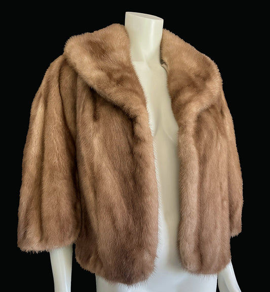 Brown Mink Fur Cape, Autumn Haze Pastel Stole