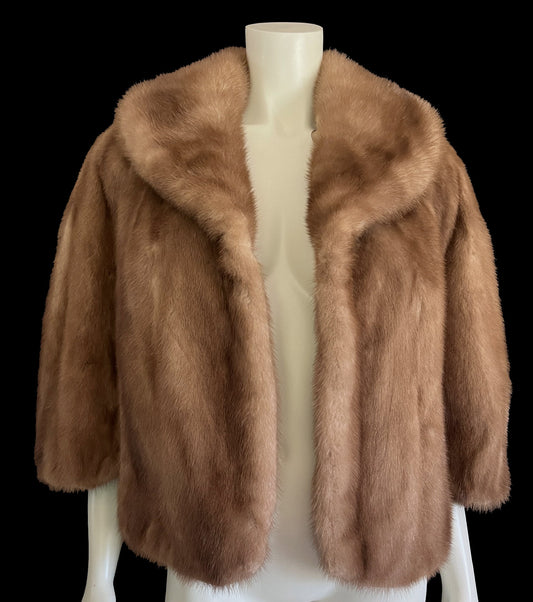 Brown Mink Fur Cape, Autumn Haze Pastel Stole