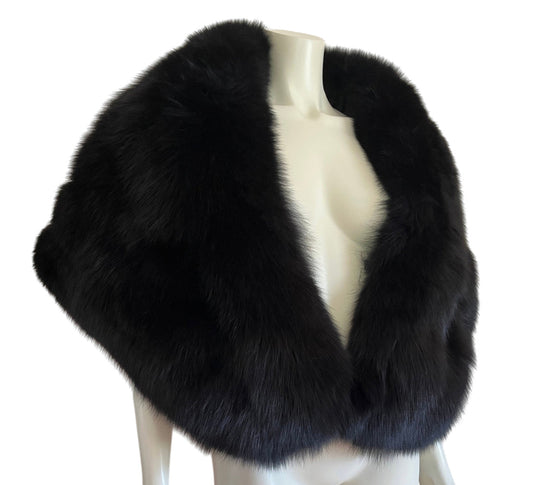 Glamorous Black Fox Fur Cape
