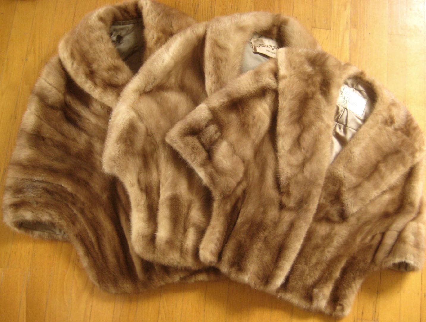 Wedding fur stoles, Gift for bridesmaid & bride, Bridal cape, Real vintage fur coat, Mink or fox fur shawl bolero jacket, Custom order