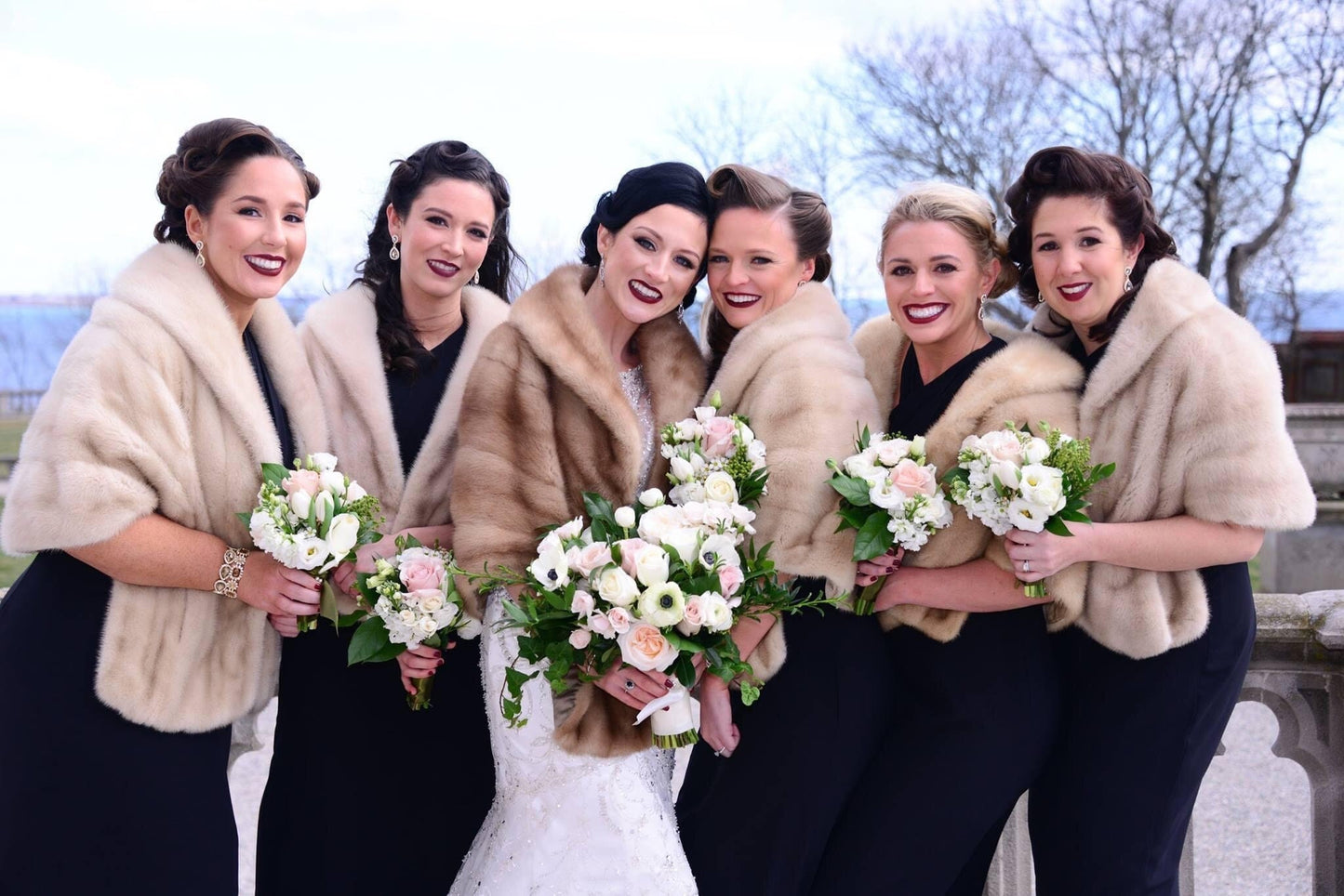 Wedding fur stoles, Gift for bridesmaid & bride, Bridal cape, Real vintage fur coat, Mink or fox fur shawl bolero jacket, Custom order