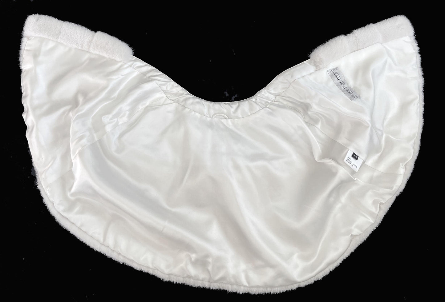 American Legend White MINK Fur Cape, Wedding Jacket, Vintage Fur Coat, Flower Beaded Ivory Bridal Gift Shawl Stole, New Old Stock