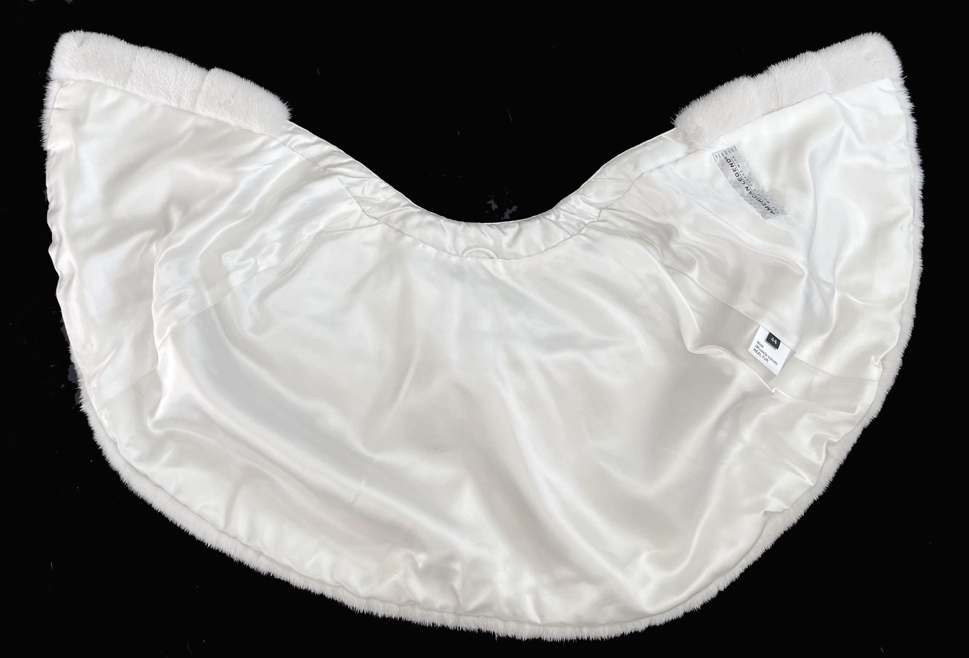 American Legend White MINK Fur Cape, Wedding Jacket, Vintage Fur Coat, Flower Beaded Ivory Bridal Gift Shawl Stole, New Old Stock