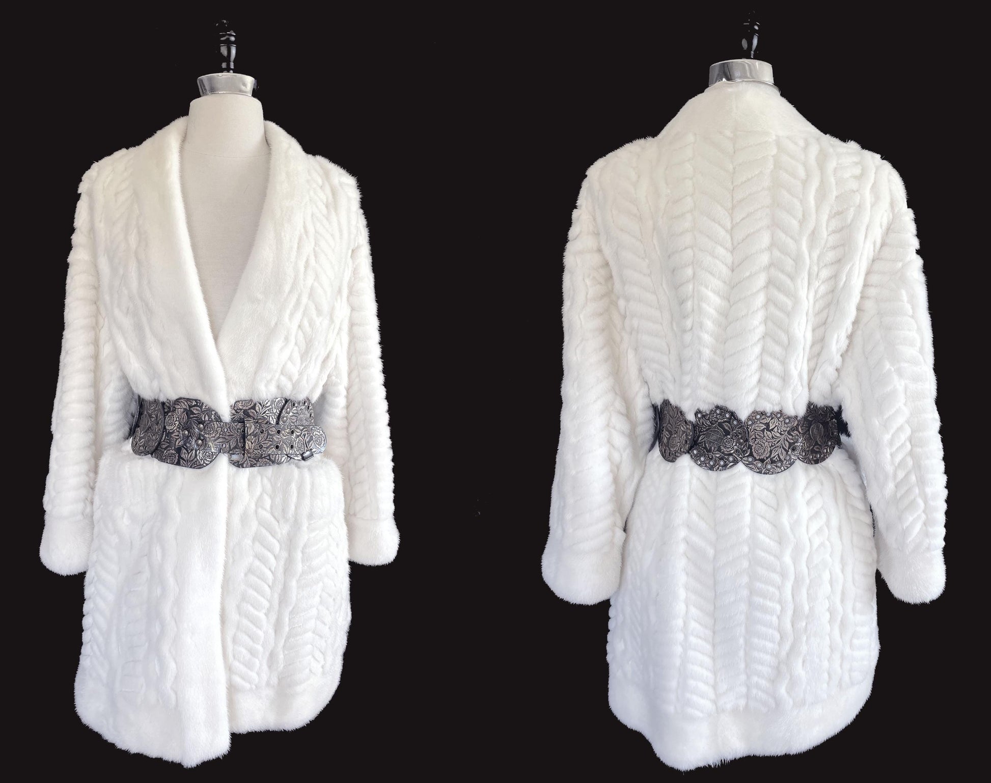 Christian Dior Ivory Cable Knit MINK Fur Coat, Wedding Bride Bolero Sweater Jacket Coat, White Stole Wrap Luxury Designer Diva Celeb Gift