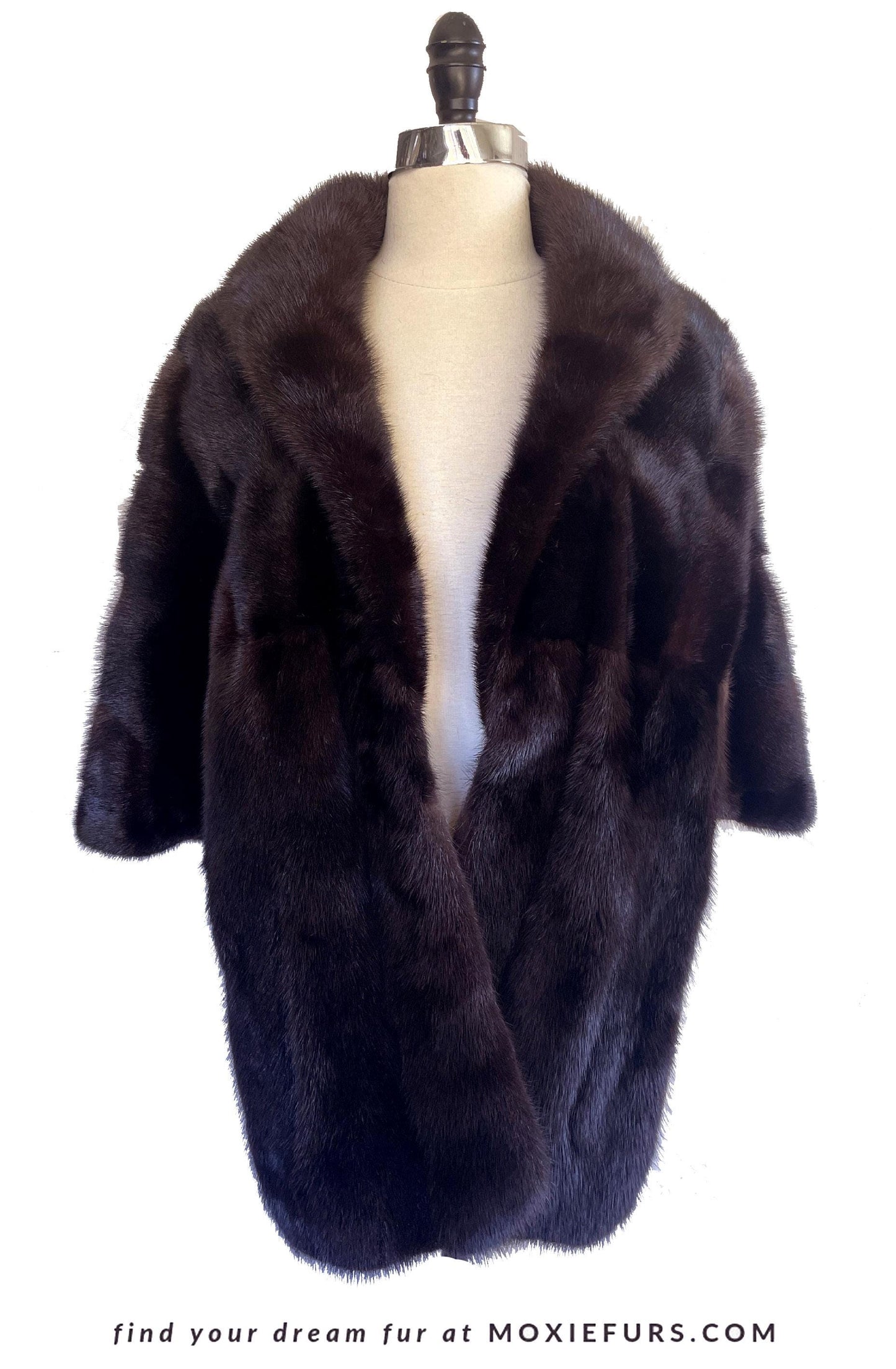 Brown MINK Fur Stole, Mahogany Vintage Shawl, Dark Ranch Bridal Jacket Coat, Winter Wedding Cape, Mother of the Bride Gift, Large XL Plus