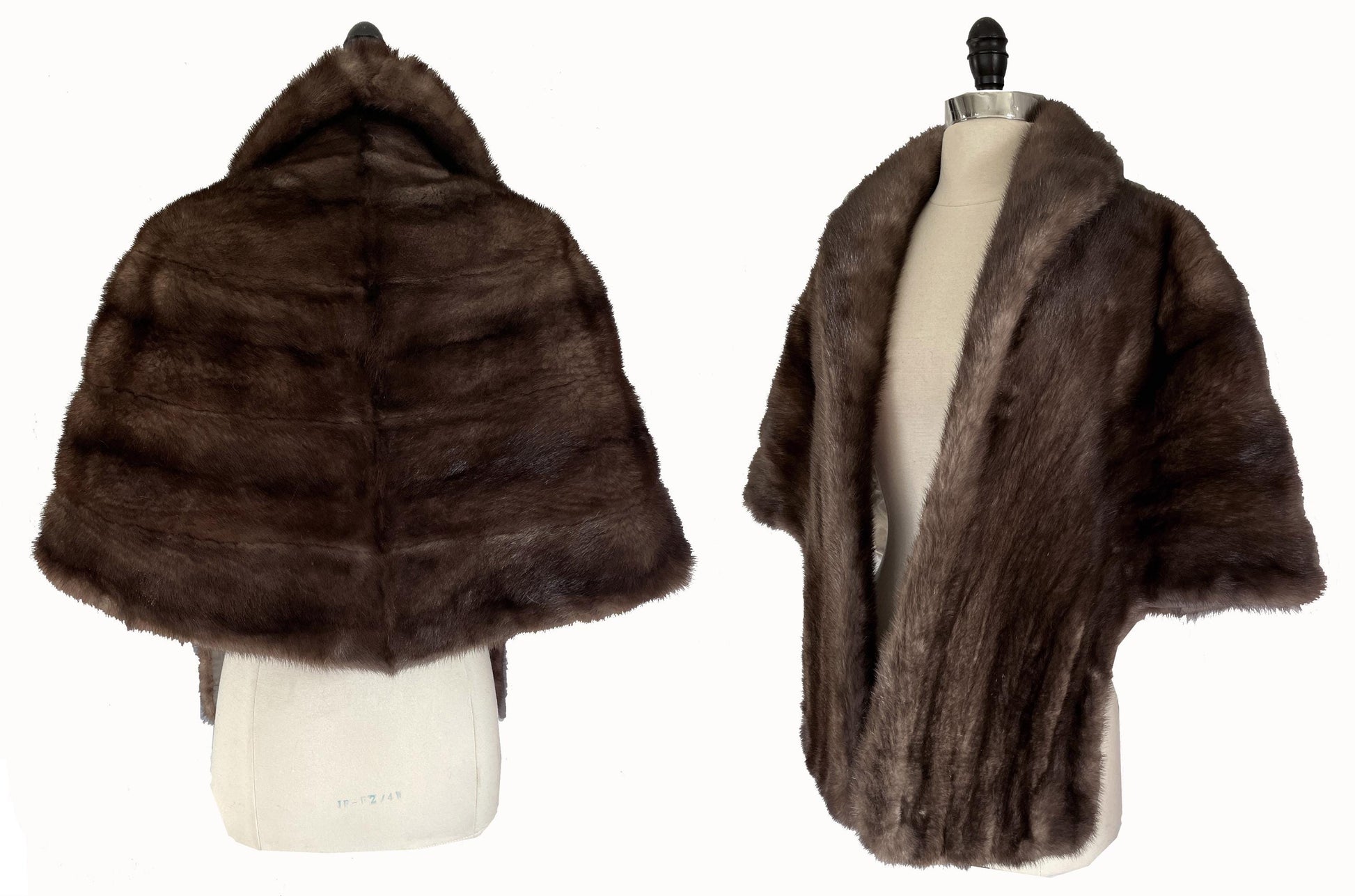 Brown Gray MINK Fur Stole, Lutetia Real Vintage Wrap, Gunmetal Bridal Bolero Jacket, Winter Wedding Shawl Gift, Mother of the Bride, Large