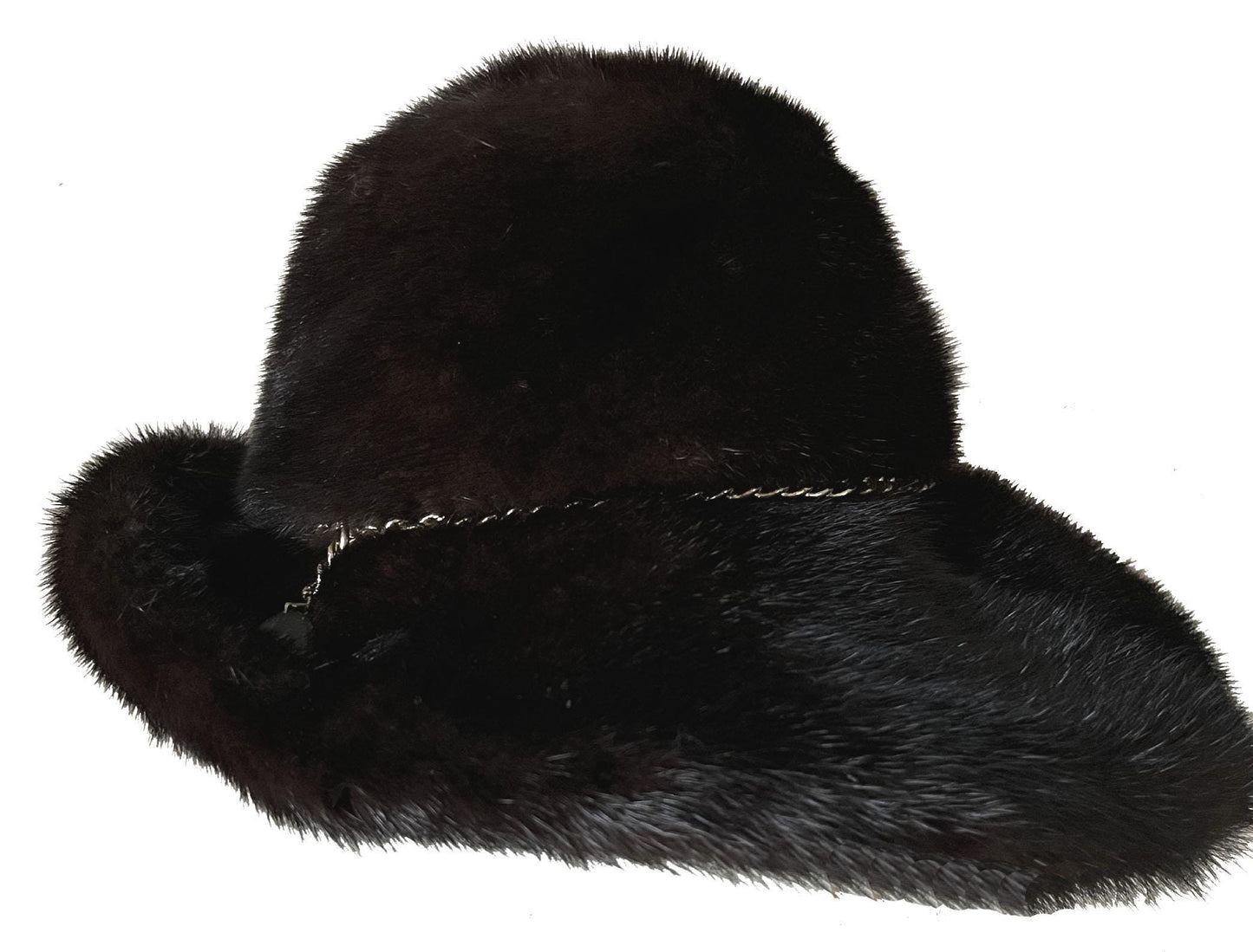 Mahogany MINK Fur Hat, Women's Ranch Vintage Fedora, Dark Brown Hat for Vintage Fox Coat, Great Gatsby Party, Diva '70s '80s Gift, Small