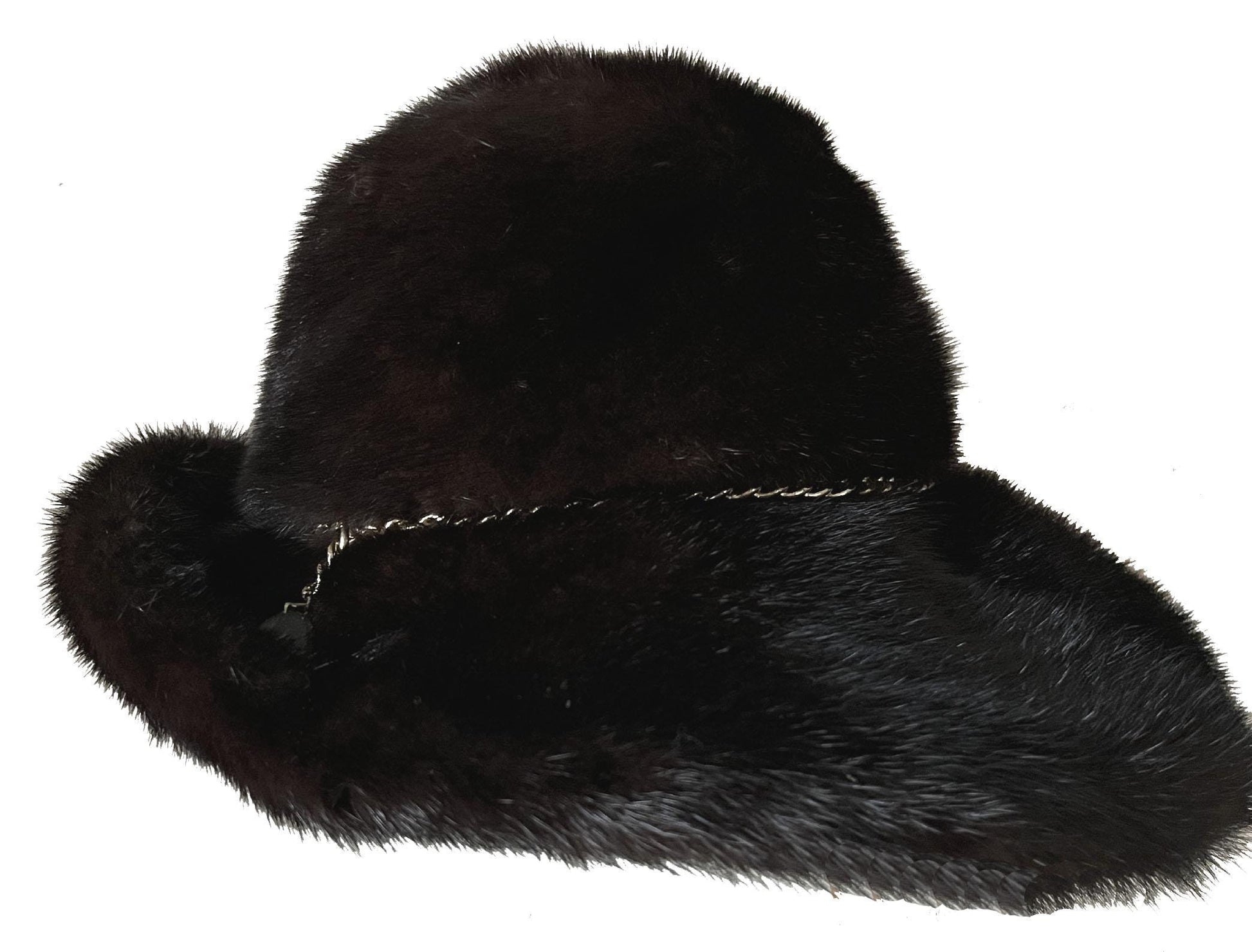 Mahogany MINK Fur Hat, Women's Ranch Vintage Fedora, Dark Brown Hat for Vintage Fox Coat, Great Gatsby Party, Diva '70s '80s Gift, Small