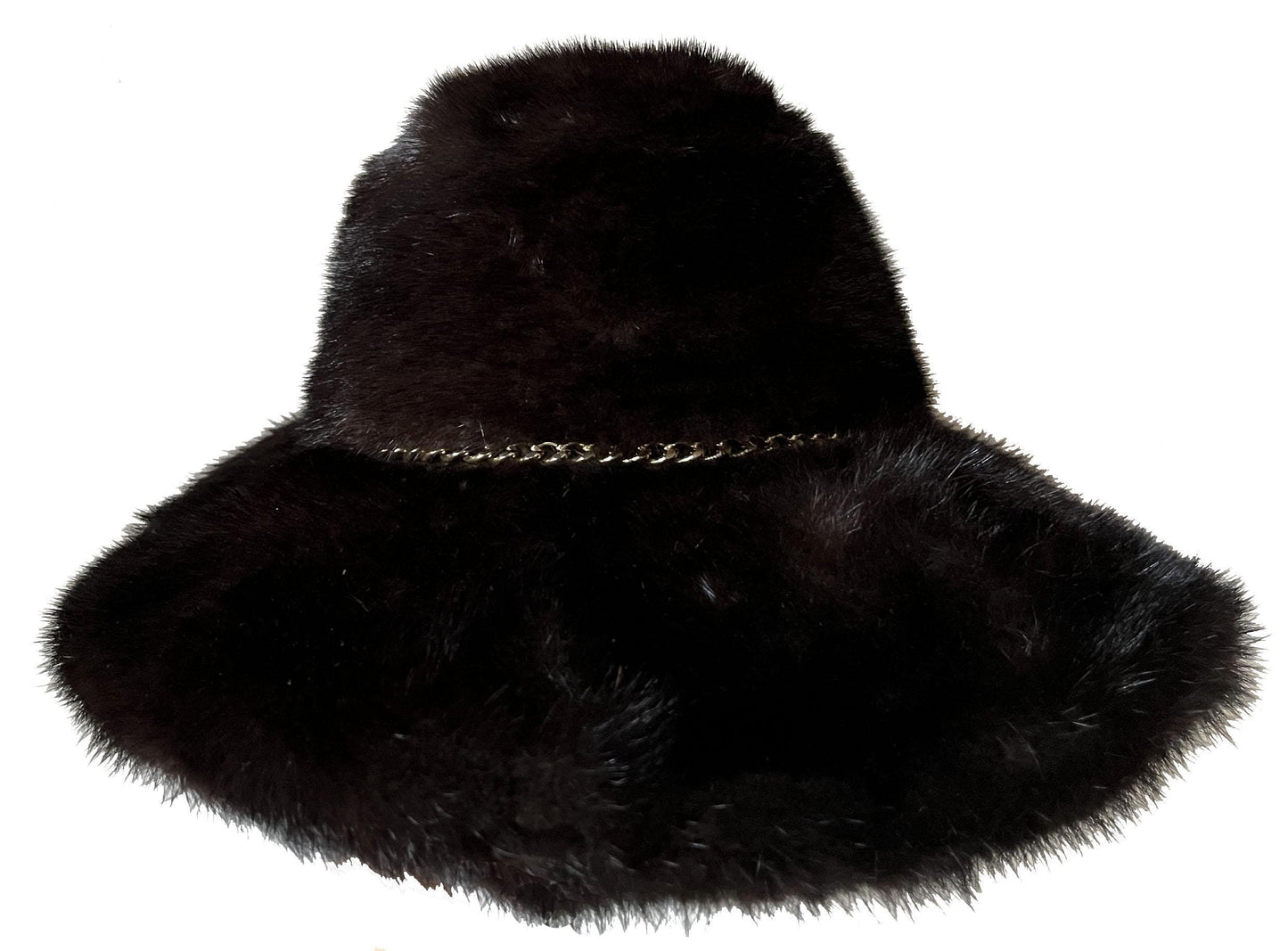 Mahogany MINK Fur Hat, Women's Ranch Vintage Fedora, Dark Brown Hat for Vintage Fox Coat, Great Gatsby Party, Diva '70s '80s Gift, Small