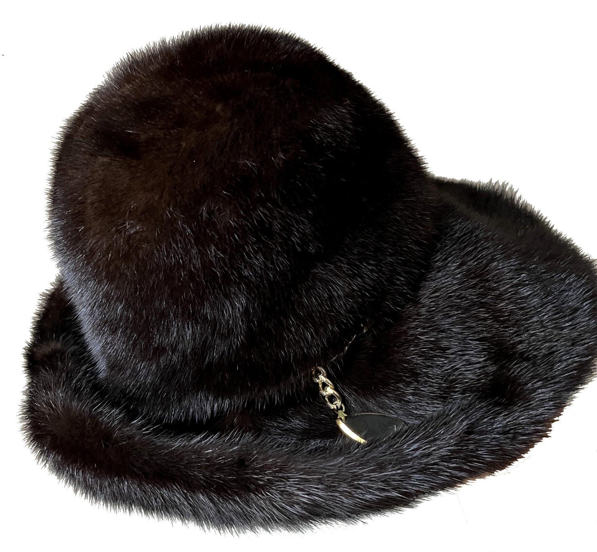 Mahogany MINK Fur Hat, Women's Ranch Vintage Fedora, Dark Brown Hat for Vintage Fox Coat, Great Gatsby Party, Diva '70s '80s Gift, Small