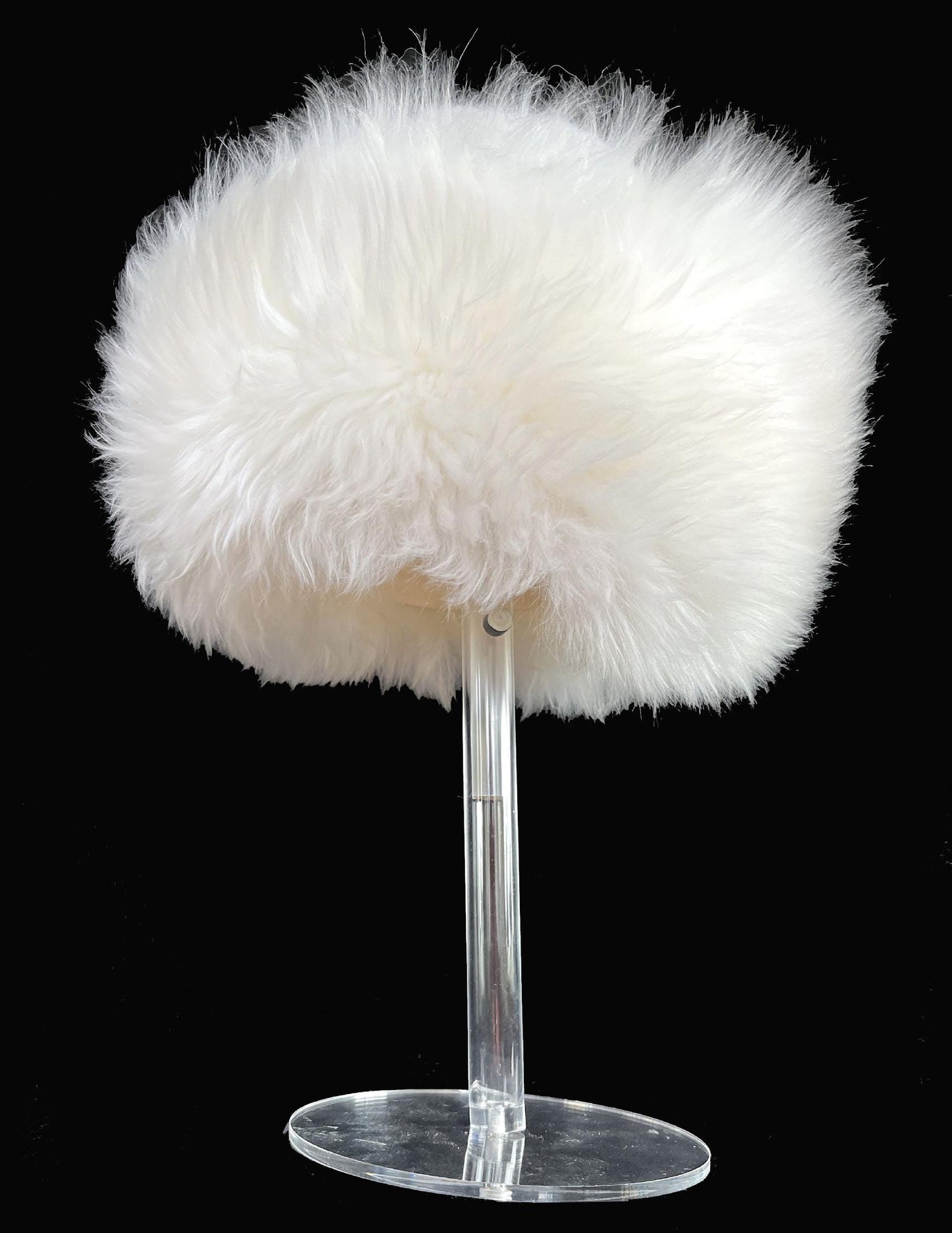Tuscan Lamb Fur Crochet Hat, Ivory Real Vintage Cap, Beautiful Off-White Shearling Retro Wedding Hat for Fox Coat, Apres Ski Gift, Small