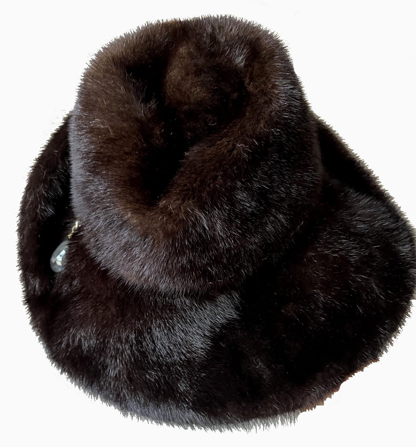 Mahogany MINK Fur Hat, Women's Ranch Vintage Fedora, Dark Brown Hat for Vintage Fox Coat, Great Gatsby Party, Diva '70s '80s Gift, Small