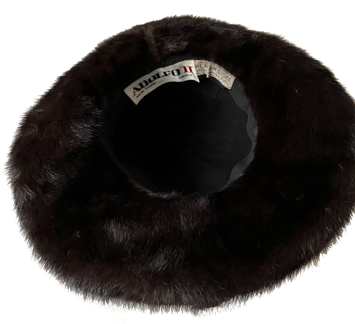 Mahogany MINK Fur Hat, Women's Ranch Vintage Fedora, Dark Brown Hat for Vintage Fox Coat, Great Gatsby Party, Diva '70s '80s Gift, Small
