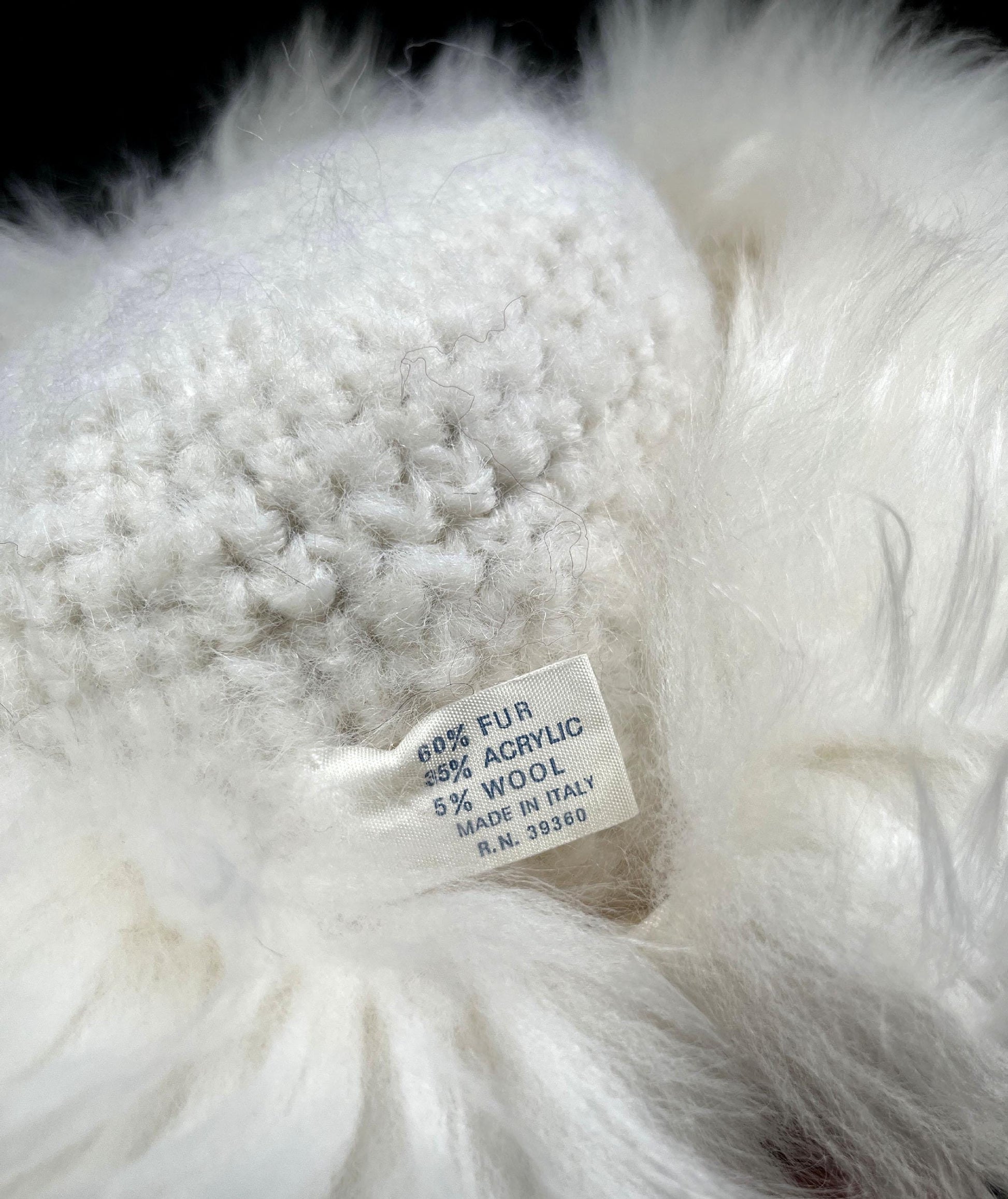 Tuscan Lamb Fur Crochet Hat, Ivory Real Vintage Cap, Beautiful Off-White Shearling Retro Wedding Hat for Fox Coat, Apres Ski Gift, Small