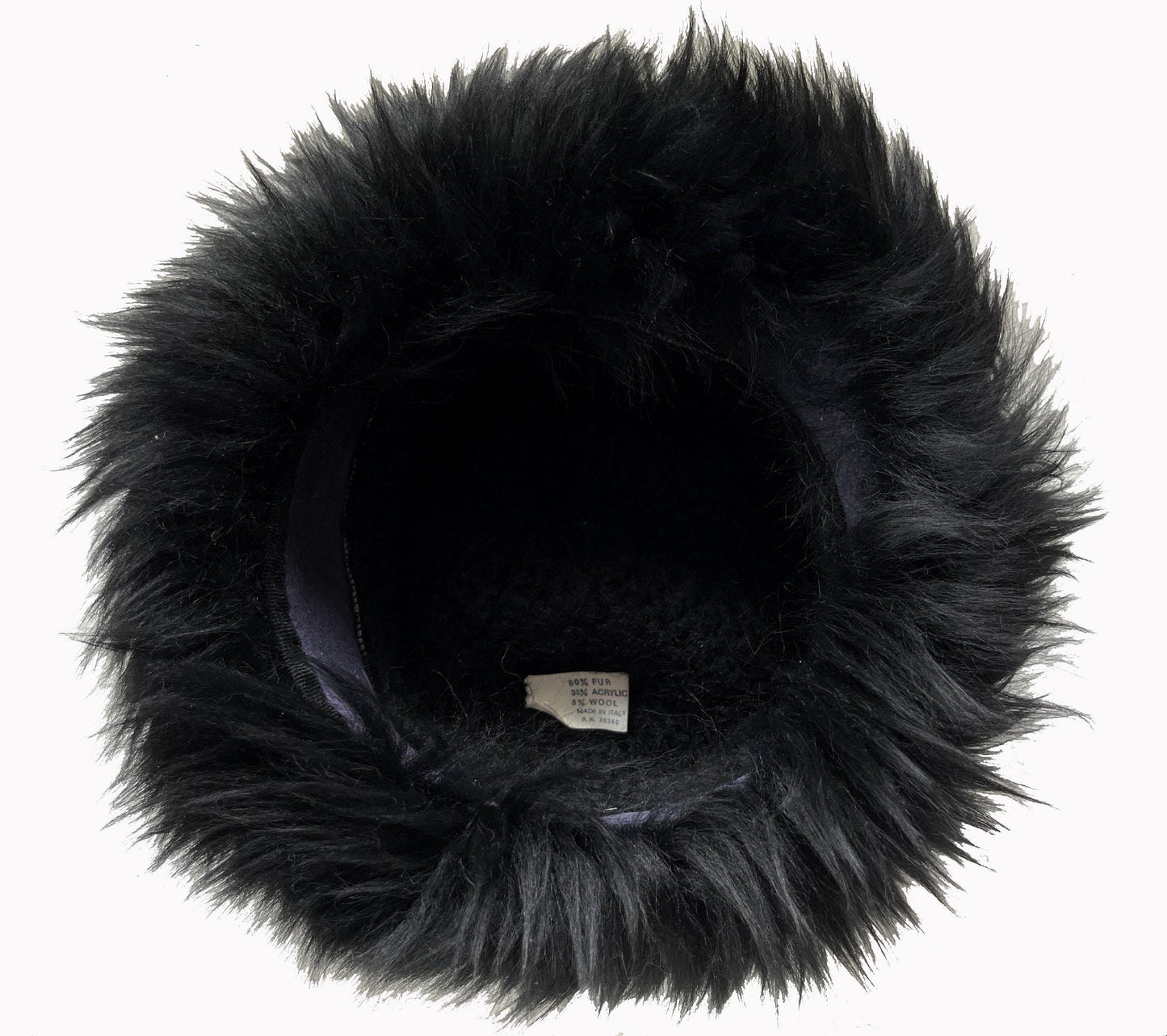 Tuscan Lamb Fur Crochet Hat, Real Vintage Cap, Beautiful Black Retro Wedding Hat for Vintage Fox Coat, Apres Ski Gift