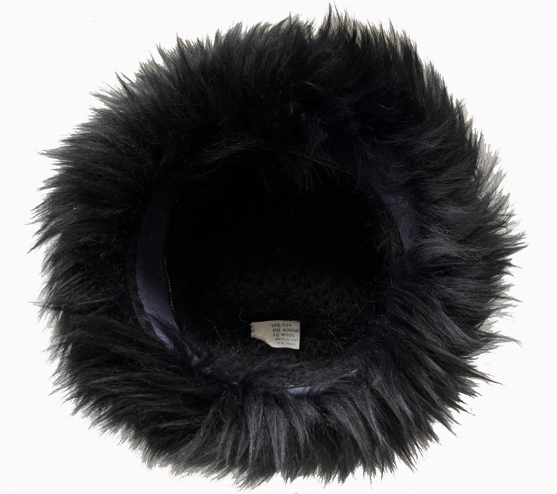 Tuscan Lamb Fur Crochet Hat, Real Vintage Cap, Beautiful Black Retro Wedding Hat for Vintage Fox Coat, Apres Ski Gift