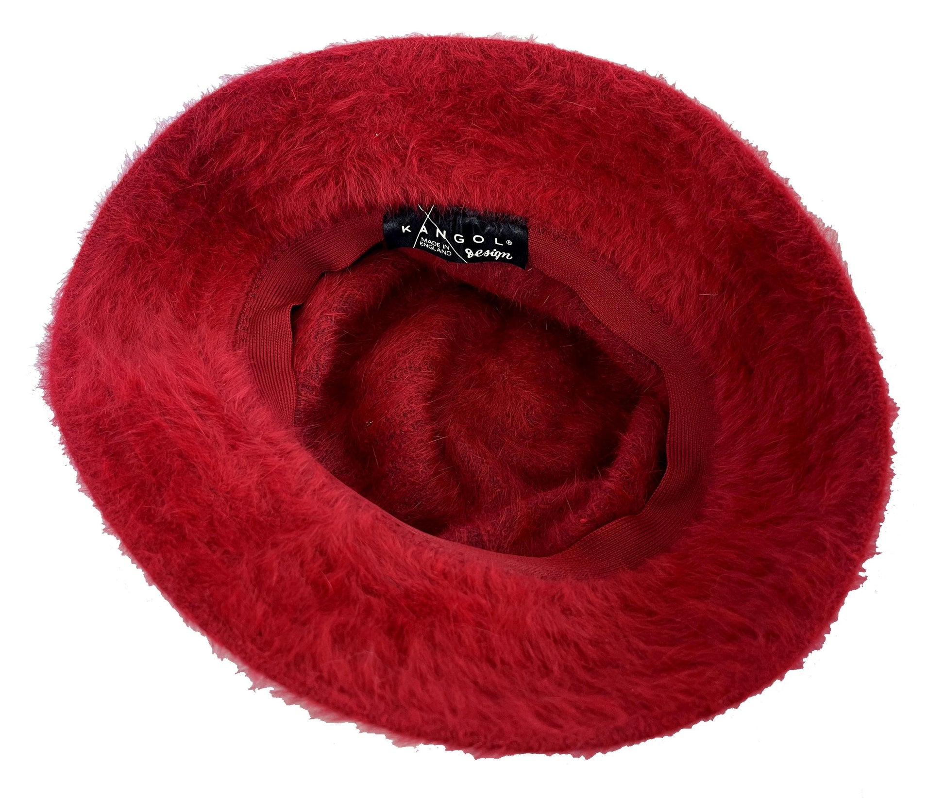 KANGOL Angora Fur Hat, Burgundy Real Vintage Women's Brim Cap, Retro Furgora Ribbon Cloche Bucket Hat Gift