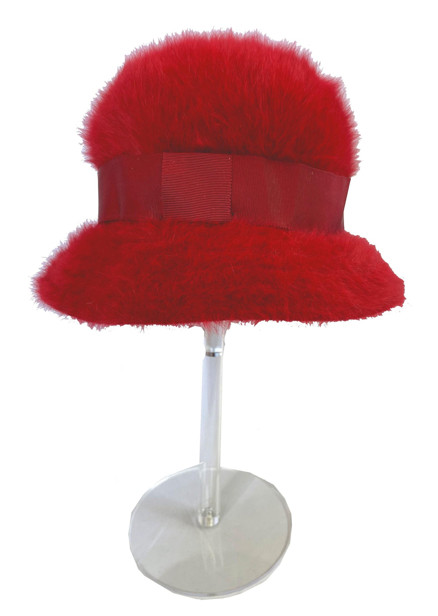 KANGOL Angora Fur Hat, Burgundy Real Vintage Women's Brim Cap, Retro Furgora Ribbon Cloche Bucket Hat Gift