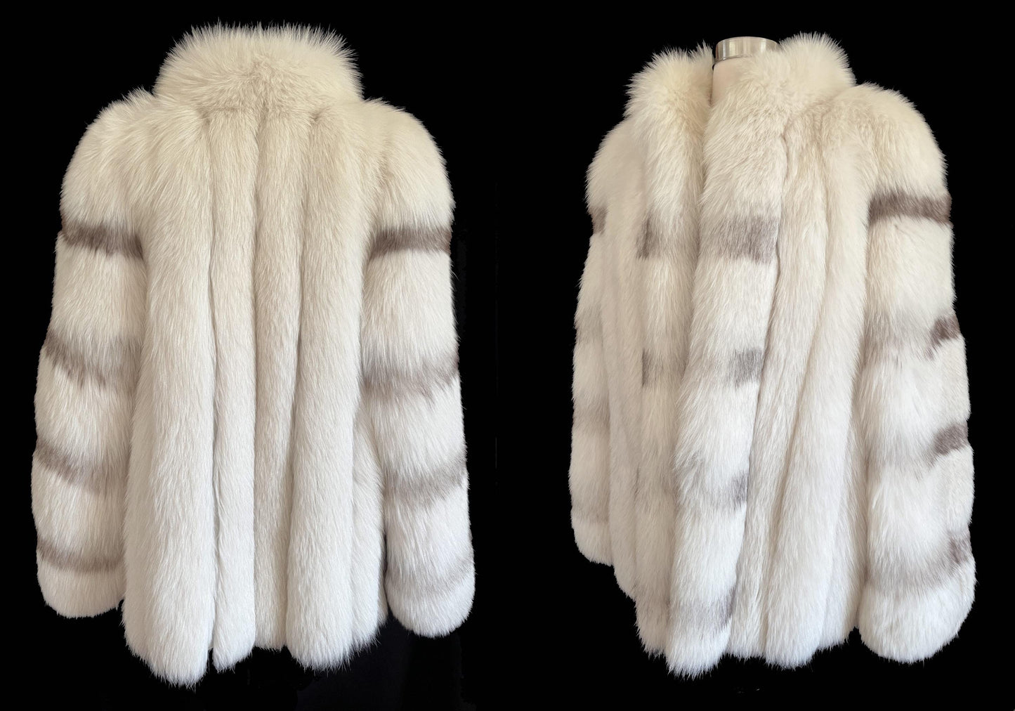 Arctic FOX Fur Coat, Vintage Ivory Winter Wedding Jacket, White Bridal Bolero Stole, Mob Wife Glam, Apres Ski Gift