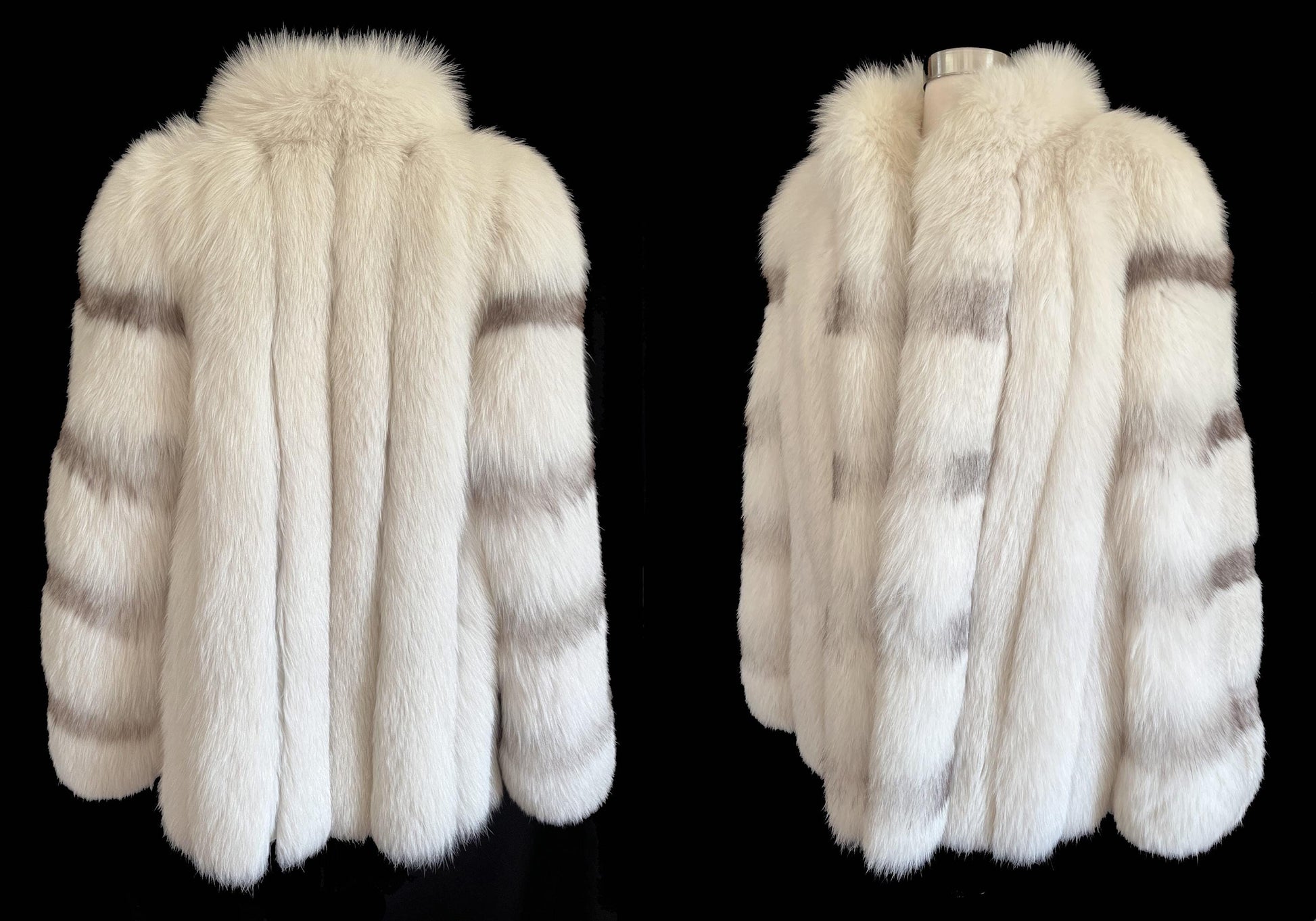 Arctic FOX Fur Coat, Vintage Ivory Winter Wedding Jacket, White Bridal Bolero Stole, Mob Wife Glam, Apres Ski Gift