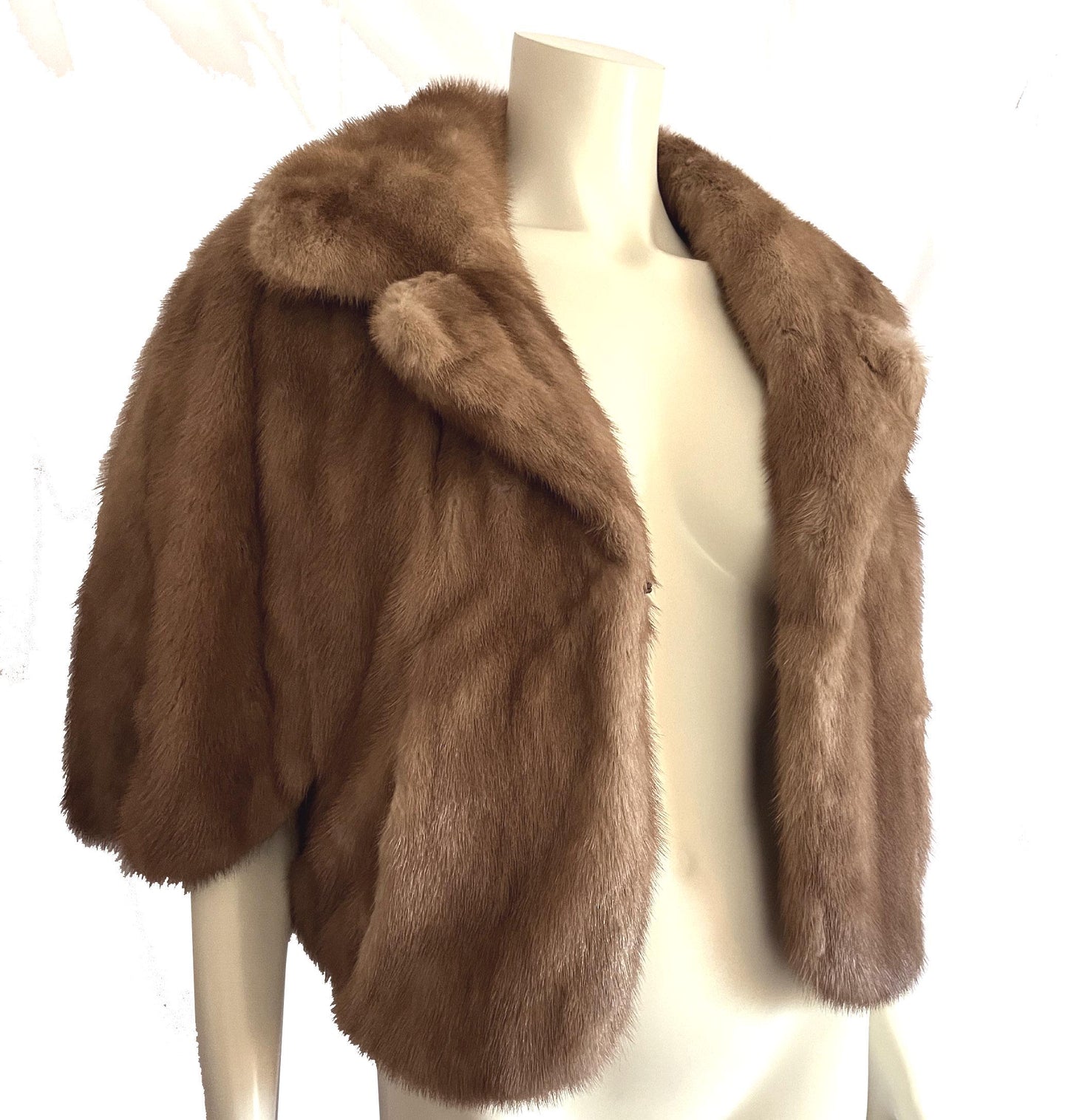 Brown MINK Fur Cape, Winter Wedding Shawl, Vintage Bridal Jacket Coat, Autumn Haze Stole, Rustic Bridesmaid Jacket, Mother of the Bride Gift