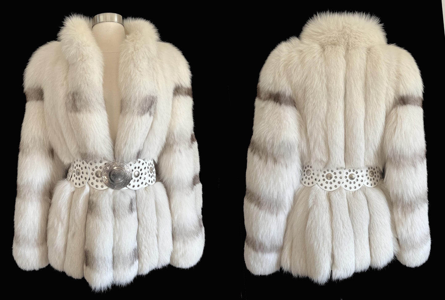 Arctic FOX Fur Coat, Vintage Ivory Winter Wedding Jacket, White Bridal Bolero Stole, Mob Wife Glam, Apres Ski Gift