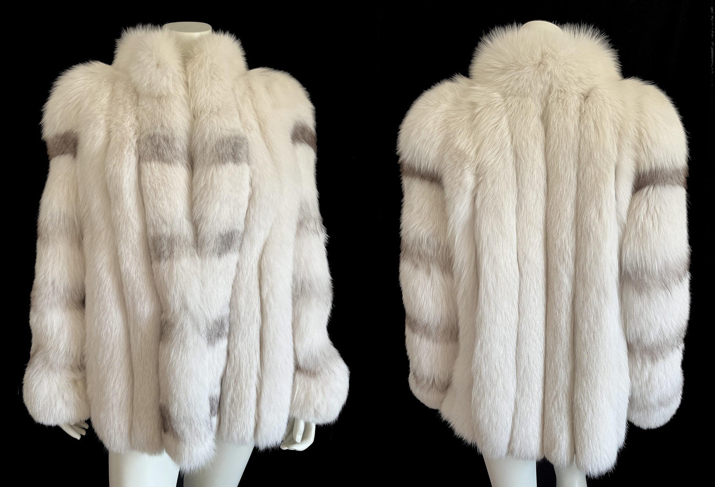 Arctic FOX Fur Coat, Vintage Ivory Winter Wedding Jacket, White Bridal Bolero Stole, Mob Wife Glam, Apres Ski Gift