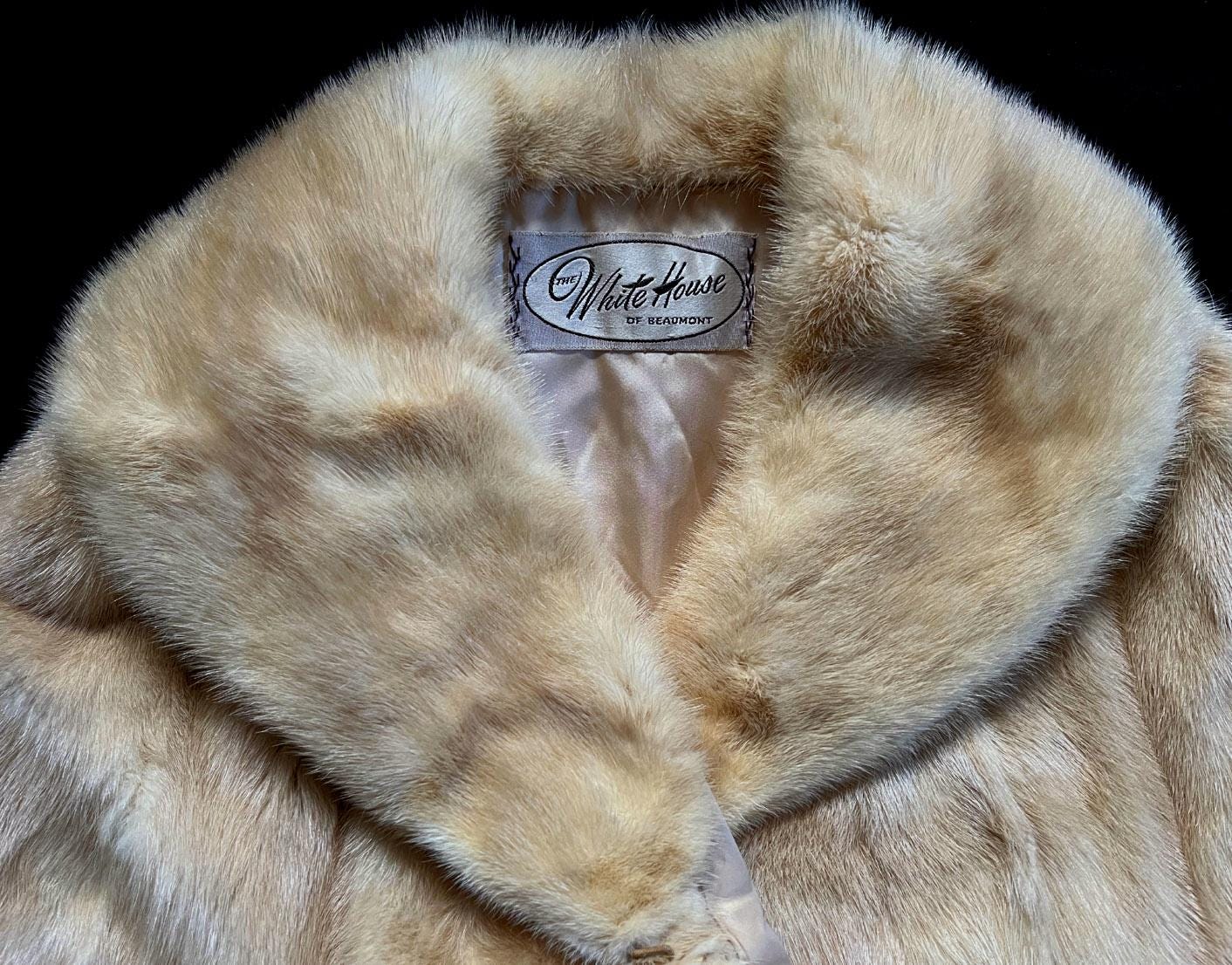 Beige MINK Fur Cape, Blonde Vintage Bridal Bolero Jacket, Champagne Winter Wedding Stole, Bridesmaid Shawl, Mother of the Bride Gift