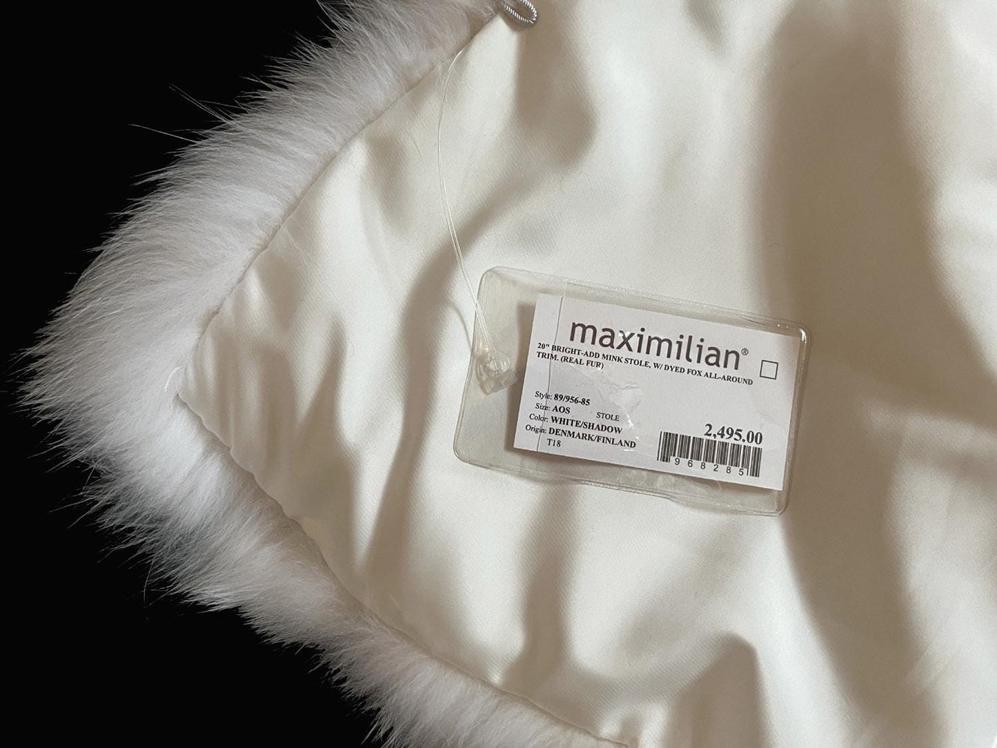 SAGA MINK & Arctic FOX Fur Cape, Luxury Vintage Stole, Ivory Wedding Bridal Bolero Coat, White Apres Ski Jacket, Mob Wife Shawl Gift, Large