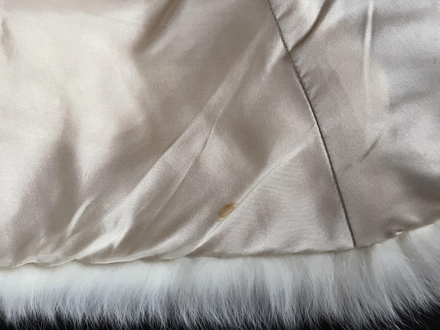 Arctic & Norwegian FOX Fur Cape, Vintage Wedding Stole, Ivory Bridal Bolero Coat, Brown White Apres Ski Jacket Shawl Gift, Large XL
