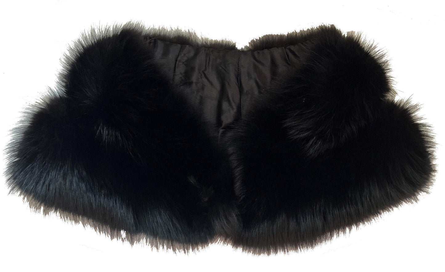 Black FOX Fur Stole, Real Vintage Bridal Cape Shawl, Winter Wedding Gift, Mother of the Bride, Vintage Fur Coat Jacket, Small XS
