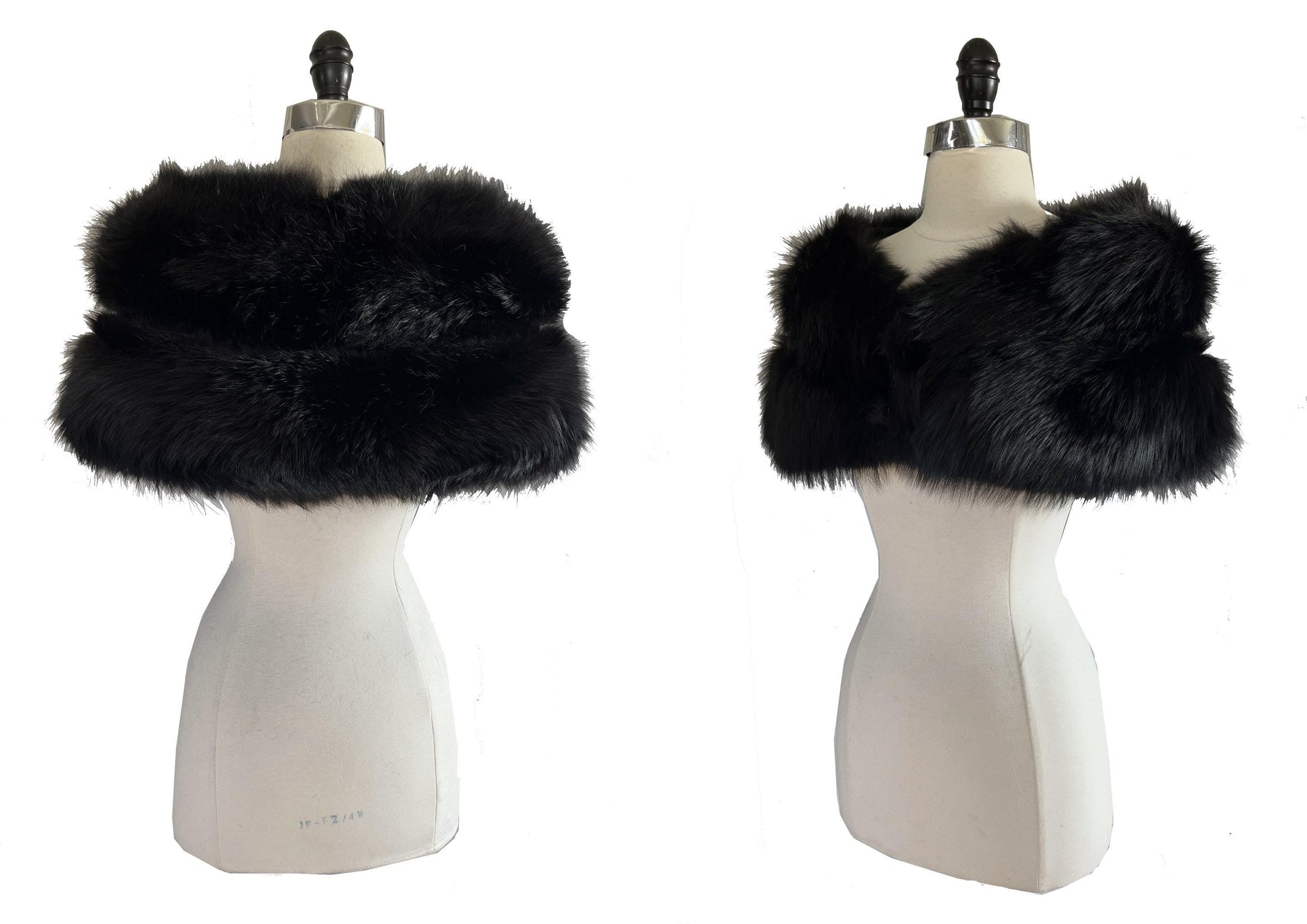 Black FOX Fur Stole, Real Vintage Bridal Cape Shawl, Winter Wedding Gift, Mother of the Bride, Vintage Fur Coat Jacket, Small XS