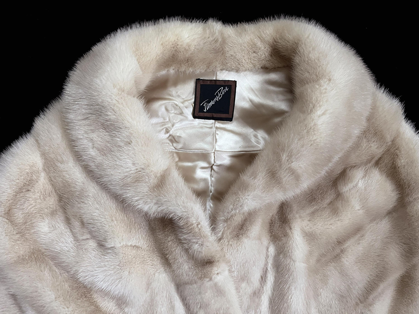 Beige MINK Fur Cape, Blonde Real Vintage Shawl, Winter Wedding Bridal Jacket Stole, Bridesmaid Coat, Mother of the Bride Gift, Large XL