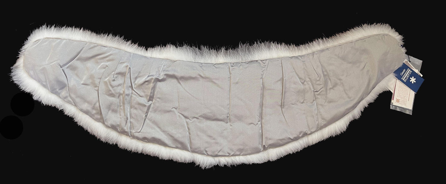 Norwegian FOX Fur Stole, Ivory Winter Wedding Cape, White Brown Vintage Bridal Coat, White Retro Bridesmaid Jacket Gift, New Old Stock