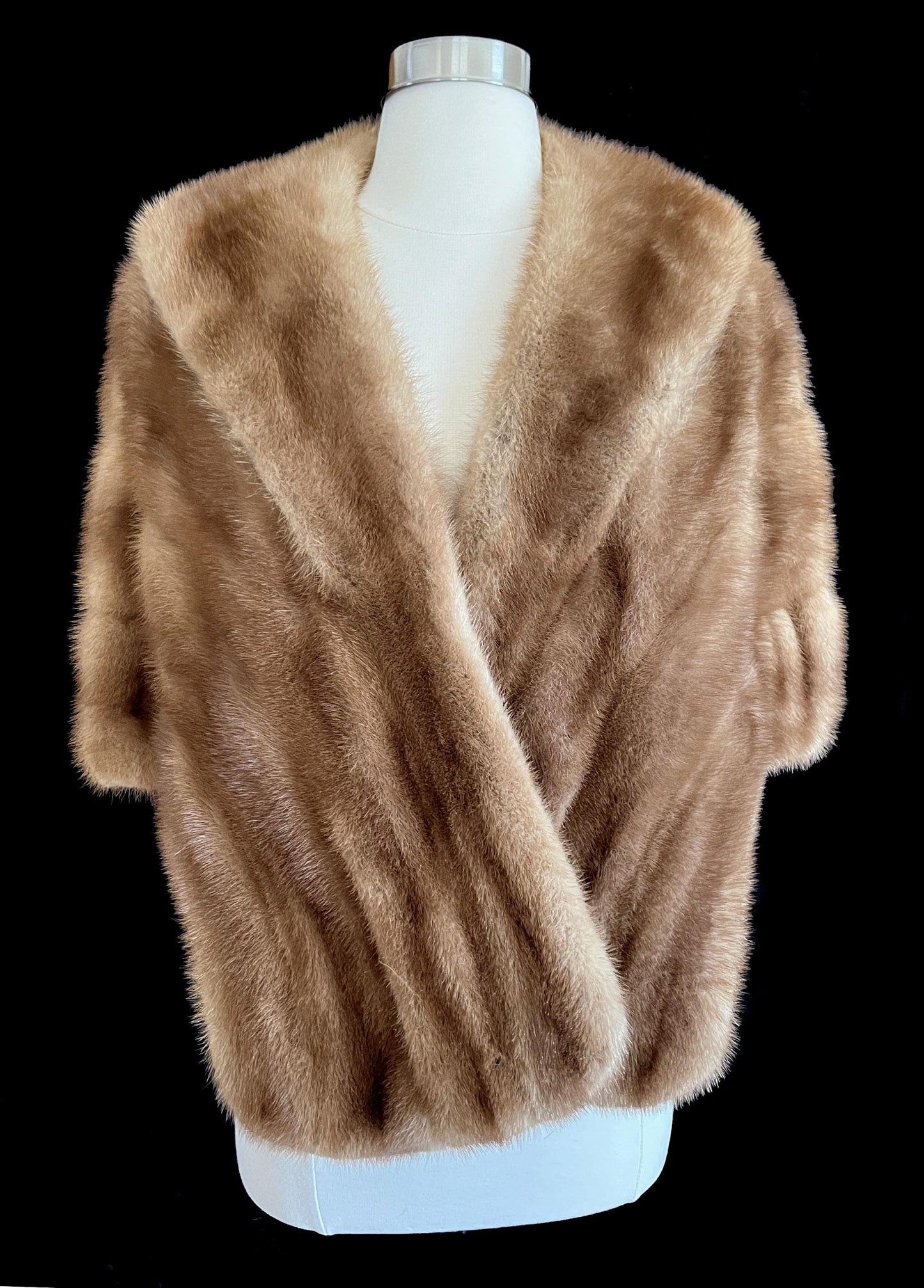 Brown MINK Fur Stole, Winter Wedding Shawl, Autumn Haze Real Vintage Cape, Rustic Bridal Capelet, Bridesmaid Bolero Jacket Coat Gift