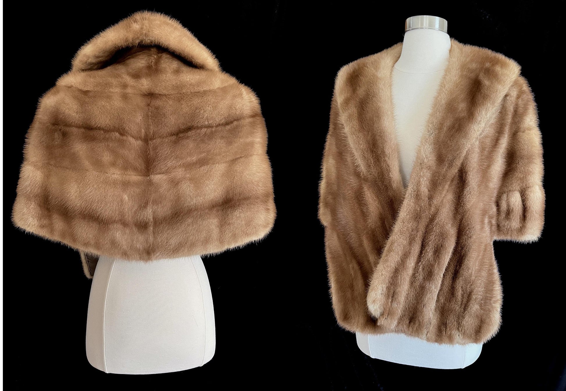 Brown MINK Fur Stole, Winter Wedding Shawl, Autumn Haze Real Vintage Cape, Rustic Bridal Capelet, Bridesmaid Bolero Jacket Coat Gift